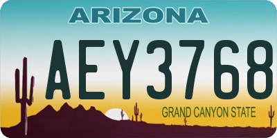 AZ license plate AEY3768