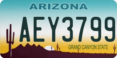 AZ license plate AEY3799
