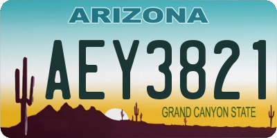 AZ license plate AEY3821
