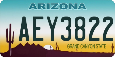 AZ license plate AEY3822