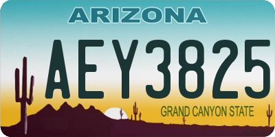 AZ license plate AEY3825