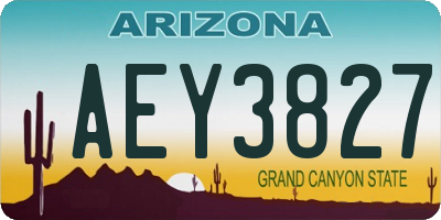AZ license plate AEY3827