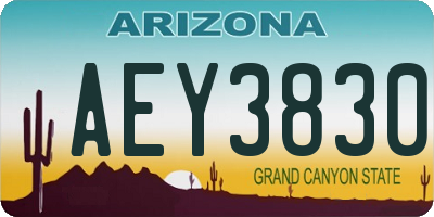 AZ license plate AEY3830