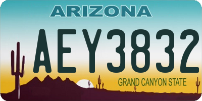 AZ license plate AEY3832