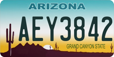 AZ license plate AEY3842