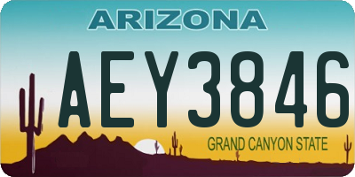 AZ license plate AEY3846