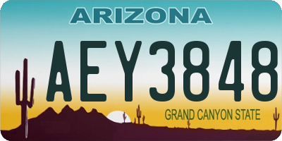 AZ license plate AEY3848