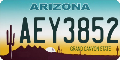 AZ license plate AEY3852