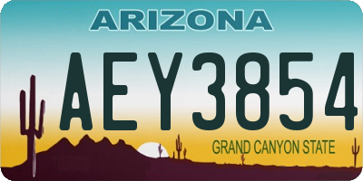AZ license plate AEY3854