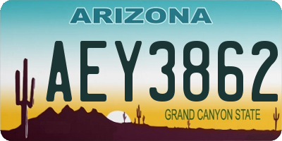AZ license plate AEY3862