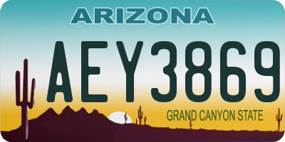 AZ license plate AEY3869
