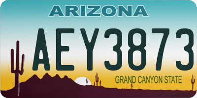 AZ license plate AEY3873