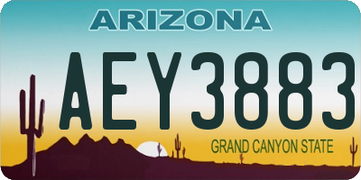 AZ license plate AEY3883