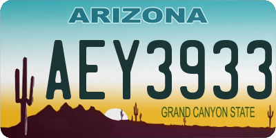 AZ license plate AEY3933