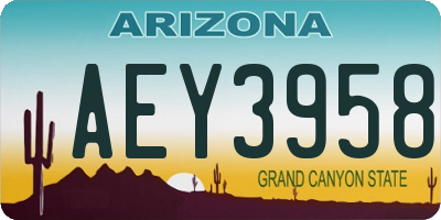 AZ license plate AEY3958