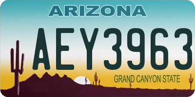 AZ license plate AEY3963
