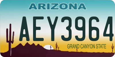 AZ license plate AEY3964