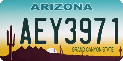 AZ license plate AEY3971