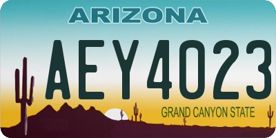 AZ license plate AEY4023