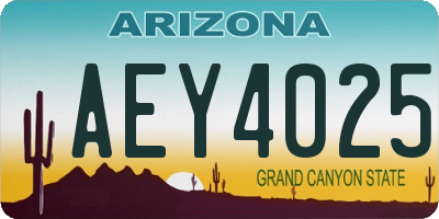 AZ license plate AEY4025