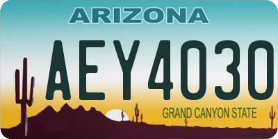 AZ license plate AEY4030