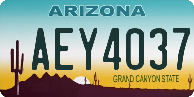 AZ license plate AEY4037