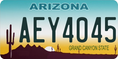 AZ license plate AEY4045