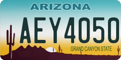 AZ license plate AEY4050