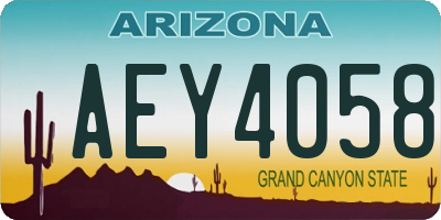 AZ license plate AEY4058