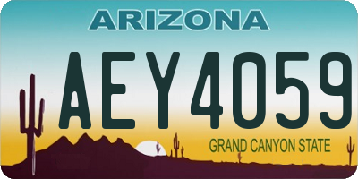 AZ license plate AEY4059