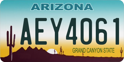 AZ license plate AEY4061