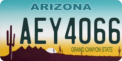 AZ license plate AEY4066