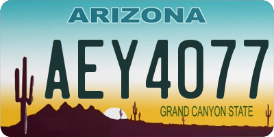 AZ license plate AEY4077