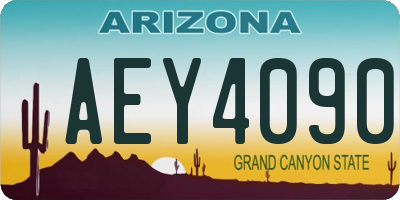 AZ license plate AEY4090