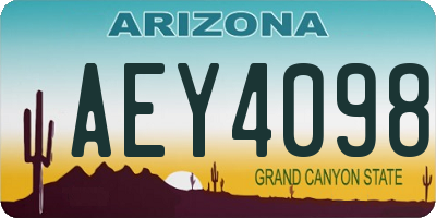 AZ license plate AEY4098