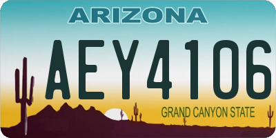 AZ license plate AEY4106