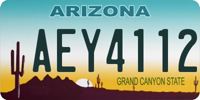 AZ license plate AEY4112