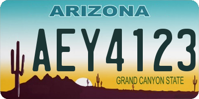 AZ license plate AEY4123