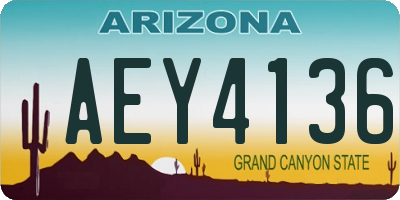 AZ license plate AEY4136