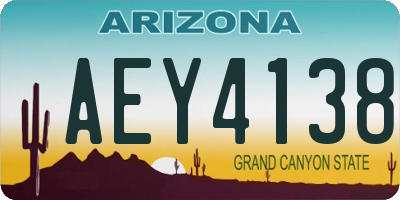 AZ license plate AEY4138