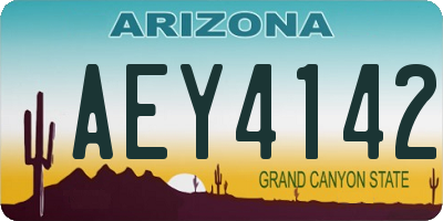 AZ license plate AEY4142