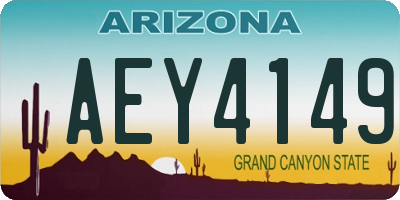 AZ license plate AEY4149