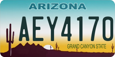 AZ license plate AEY4170