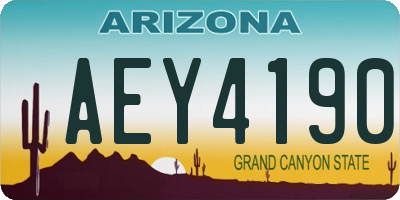 AZ license plate AEY4190