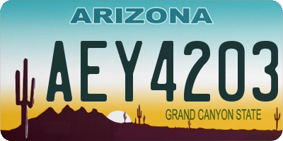 AZ license plate AEY4203