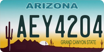 AZ license plate AEY4204