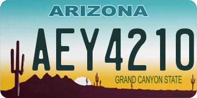 AZ license plate AEY4210
