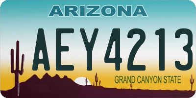 AZ license plate AEY4213