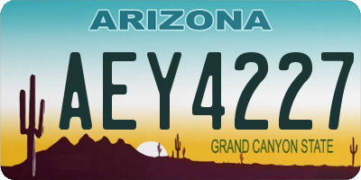 AZ license plate AEY4227
