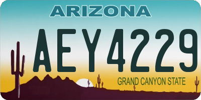 AZ license plate AEY4229